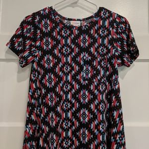 LulaRoe Carly Red, White, Blue, and Block